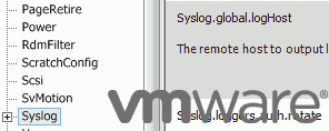 настройка syslog vmware vsphere